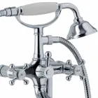 Classic Design Floor Bathtub Mixer in Brass Made in Italy - Lisca Viadurini