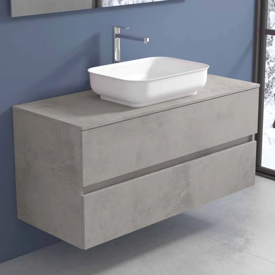 Suspended Bathroom Furniture with Washbasin, Design in 4 Finishes - Paoletto Viadurini