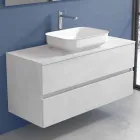 Suspended Bathroom Furniture with Washbasin, Design in 4 Finishes - Paoletto Viadurini