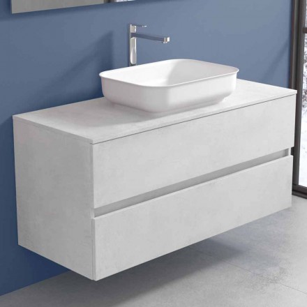 Suspended Bathroom Furniture with Washbasin, Design in 4 Finishes - Paoletto Viadurini