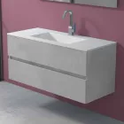 Suspension Cabinet for Bathroom with Integrated Washbasin in 3 Dimensions - Marione Viadurini