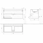 Suspension Cabinet for Bathroom with Integrated Washbasin in 3 Dimensions - Marione Viadurini