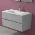 Suspension Cabinet for Bathroom with Integrated Washbasin in 3 Dimensions - Marione Viadurini