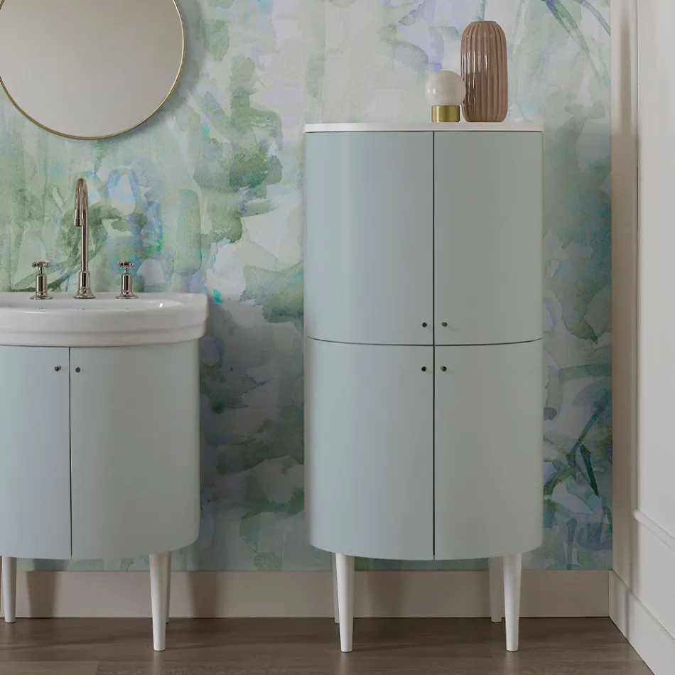 Bathroom Cabinet with Four Doors that Close 3 Shelves Made in Italy - Candy Viadurini