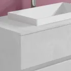 Bathroom cabinet with built-in washbasin, modern suspended design - Casimira Viadurini