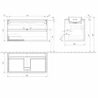 Bathroom cabinet with built-in washbasin, modern suspended design - Casimira Viadurini