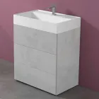 Modern Design Floor Bathroom Cabinet in Laminate with Resin Washbasin - Pompei Viadurini