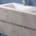 Double Washbasin Bathroom Cabinet, Modern Design Suspended in 4 Finishes - Doublet Viadurini