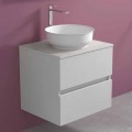 Suspended Bathroom Cabinet with Round Countertop Washbasin, Modern Design - Dumbo