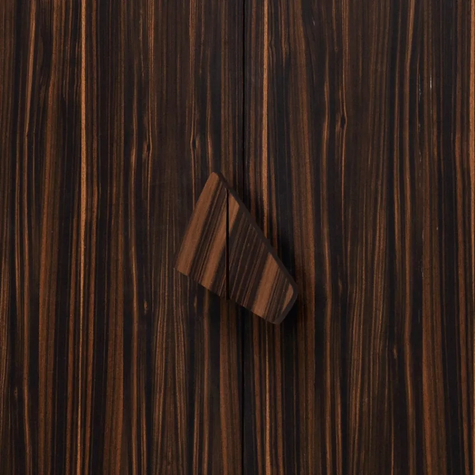 Grilli Zarafa 2-door design bar cabinet made of ebony wood in Italy Viadurini