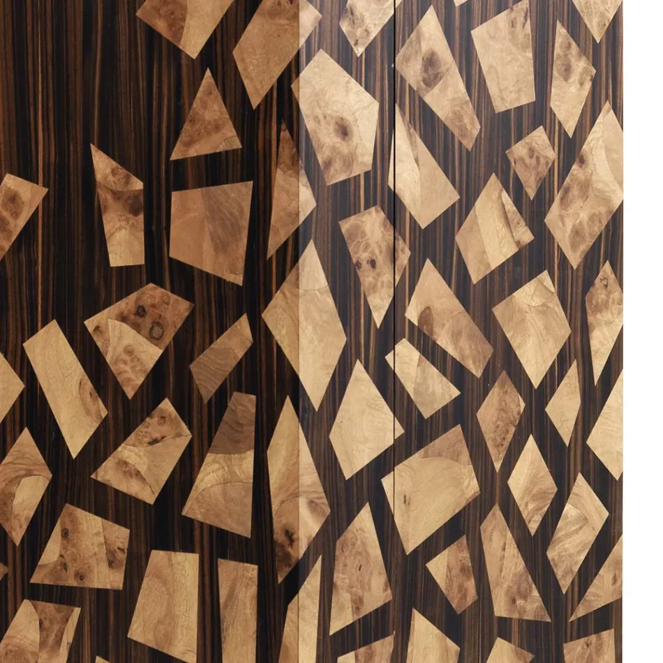 Grilli Zarafa 2-door design bar cabinet made of ebony wood in Italy Viadurini