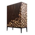 Grilli Zarafa 2-door design bar cabinet made of ebony wood in Italy