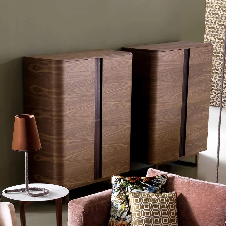 Design cabinet in solid wood with 2 doors Grilli York made in Italy Viadurini