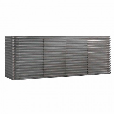 Cabinet with 4 doors in molded wood design, L230xP49 cm, Dana Viadurini