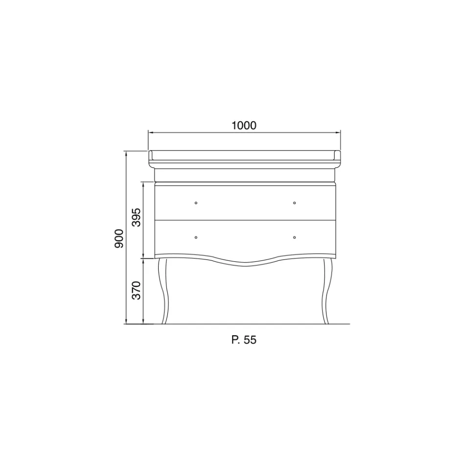 Glossy Lacquered Cabinet with Two Drawers and Washbasin Made in Italy - Candy Viadurini