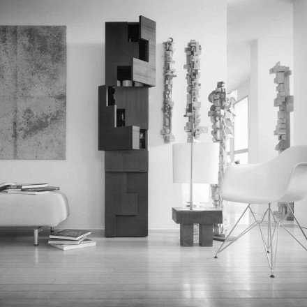 Azalea brushed larch wooden column cabinet Viadurini