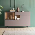 Entrance or Living Room Sideboard in Ecological Wood and Luxury Glass - Bruno