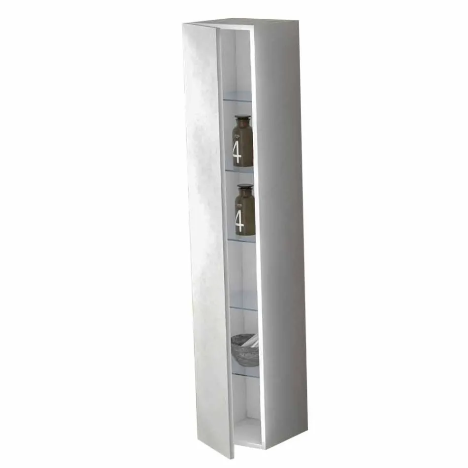 Column Bathroom Furniture 6 Shelves with Door in 4 Finishes - Antanta Viadurini