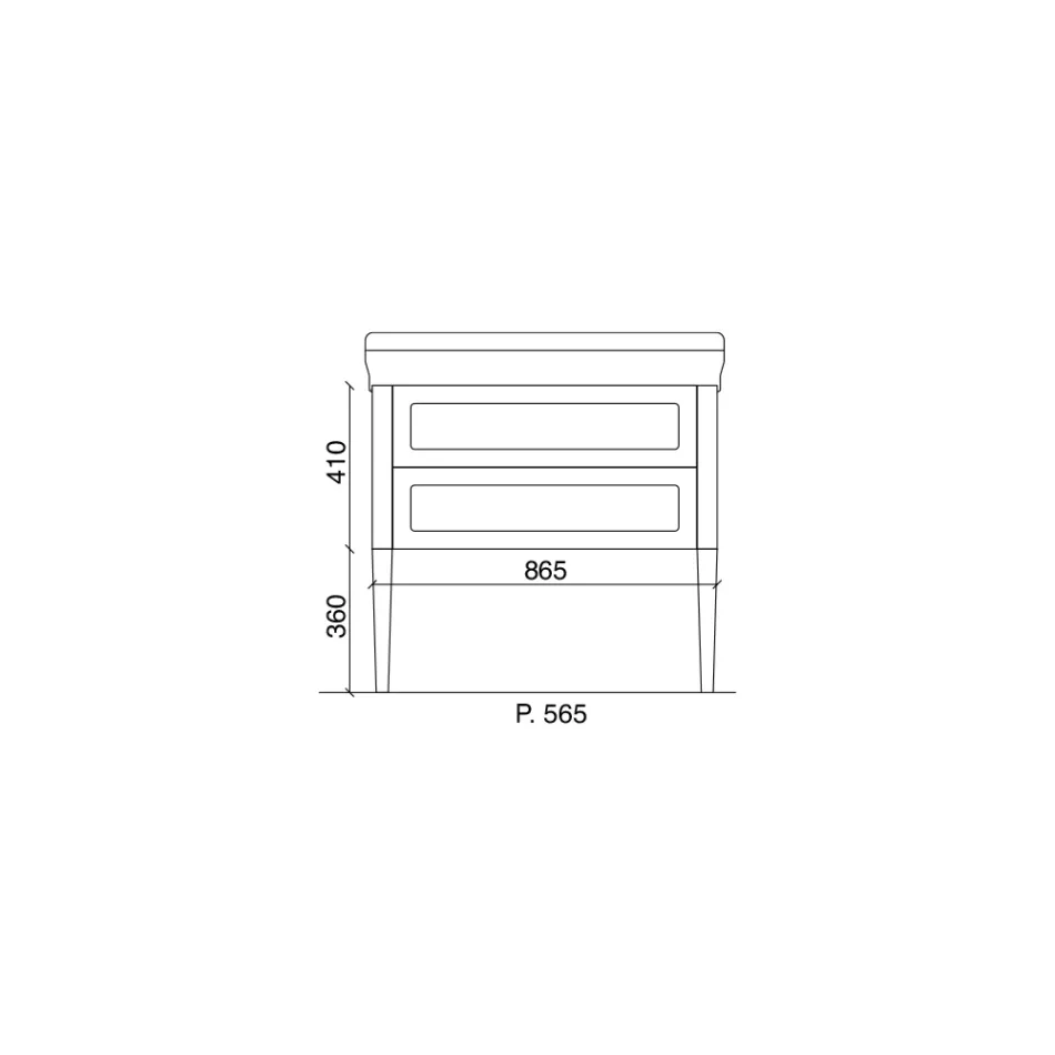 Bathroom Cabinet with Two Drawers and Ceramic Washbasin Made in Italy - Rome Viadurini