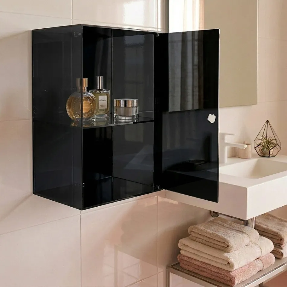 Plexiglass Wall-Mounted Bathroom Cabinet in 4 Colors Made in Italy - Ligea Viadurini