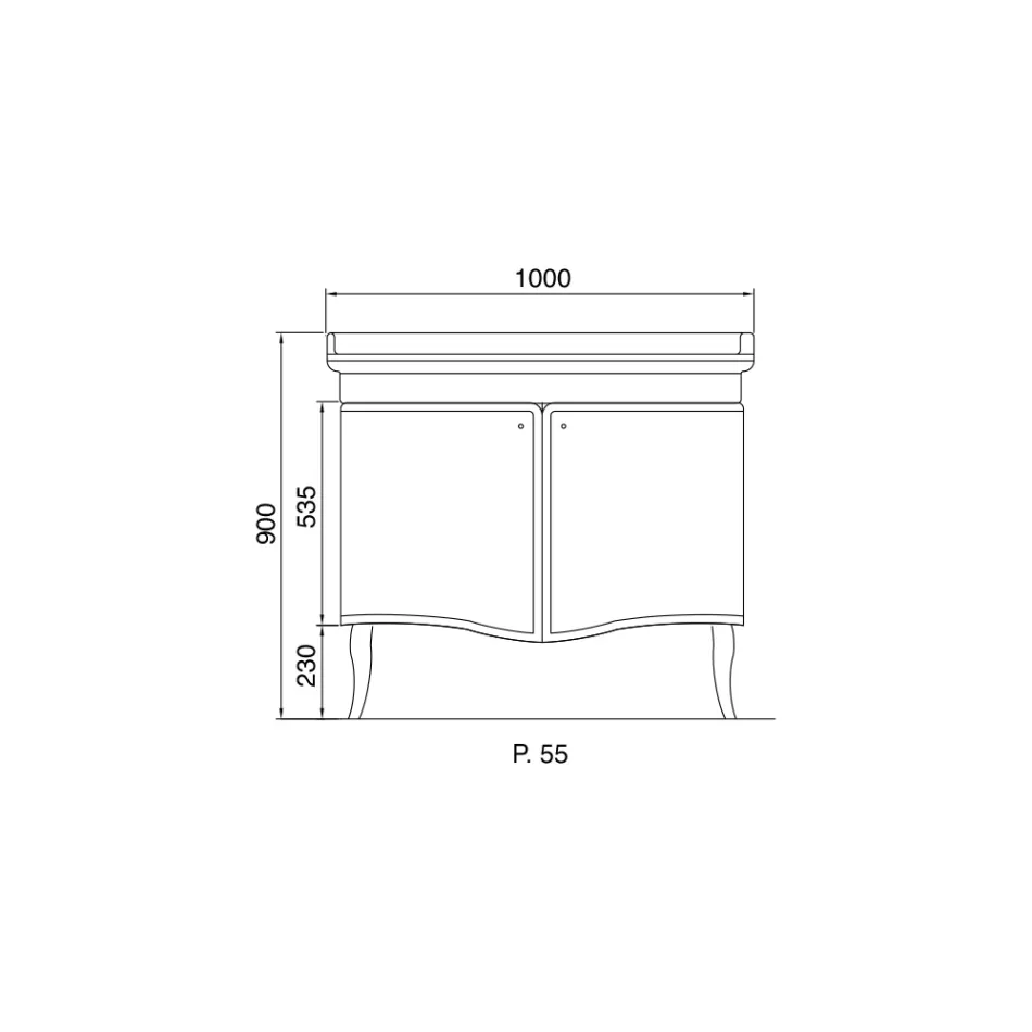 Modern Cabinet with Two Glossy Lacquered Doors Made in Italy - Candy Viadurini