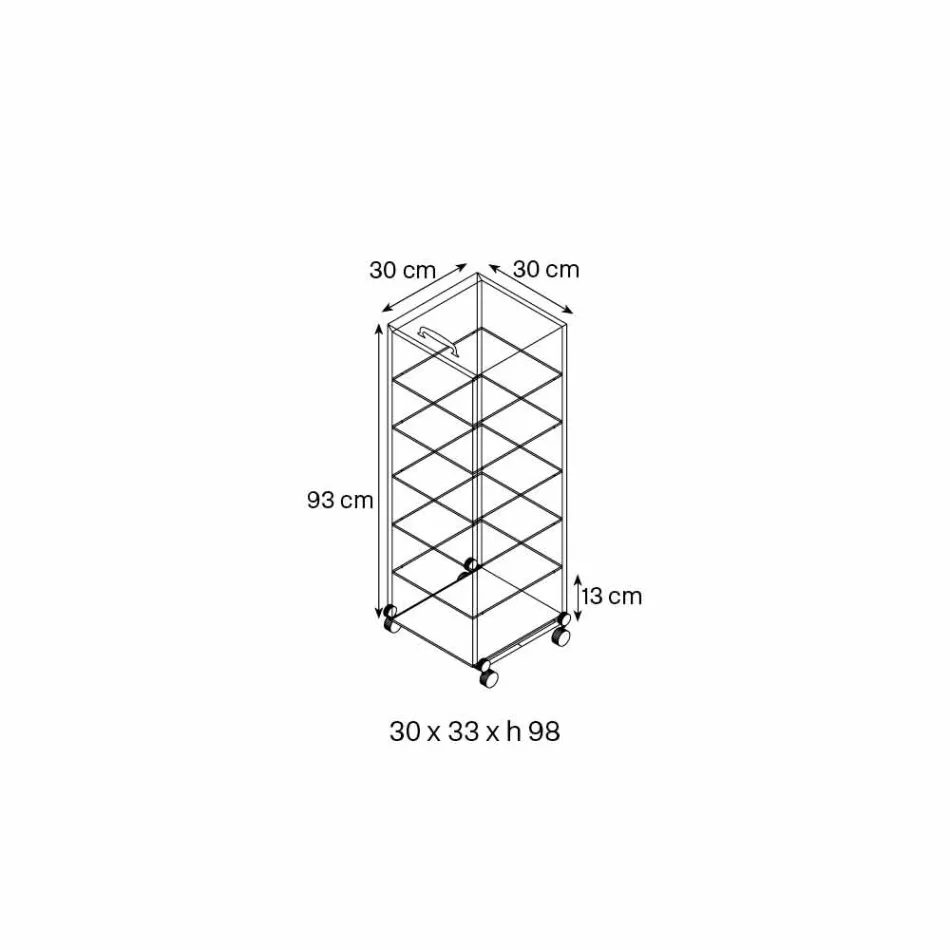 Multipurpose Cabinet with Transparent Glass Wheels with 3,6,8 or 10 Shelves - Versatilio Viadurini