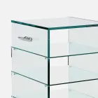 Multipurpose Cabinet with Transparent Glass Wheels with 3,6,8 or 10 Shelves - Versatilio Viadurini