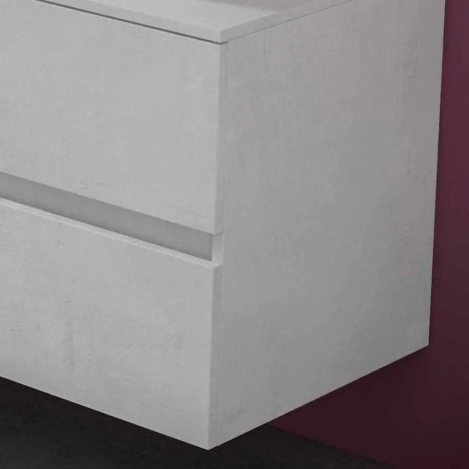 Suspended Bathroom Cabinet with Double Countertop Washbasin - Mandrillo Viadurini