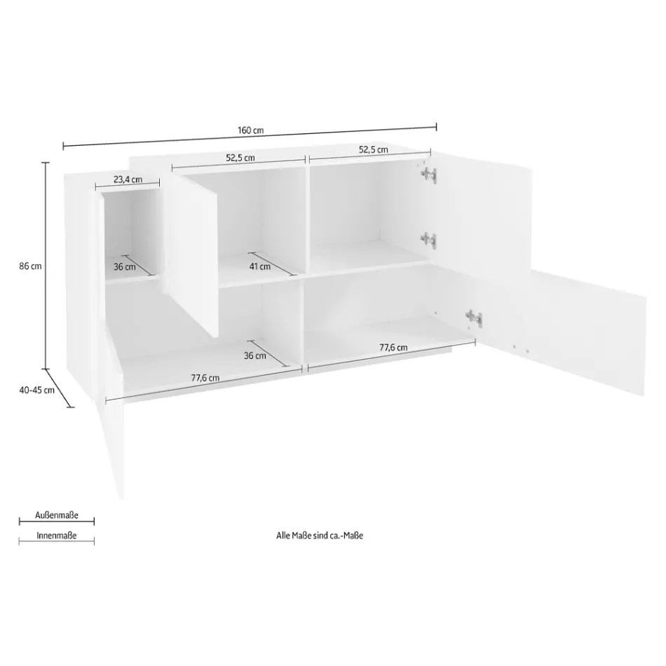 Living Room Furniture 2 Doors and 2 Doors in Wood 2 Finishes - Theresse Viadurini