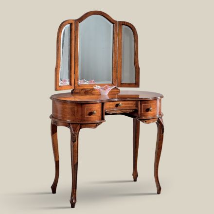 Wooden Dressing Table with Drawers and Mirror Made in Italy - Luxury Viadurini