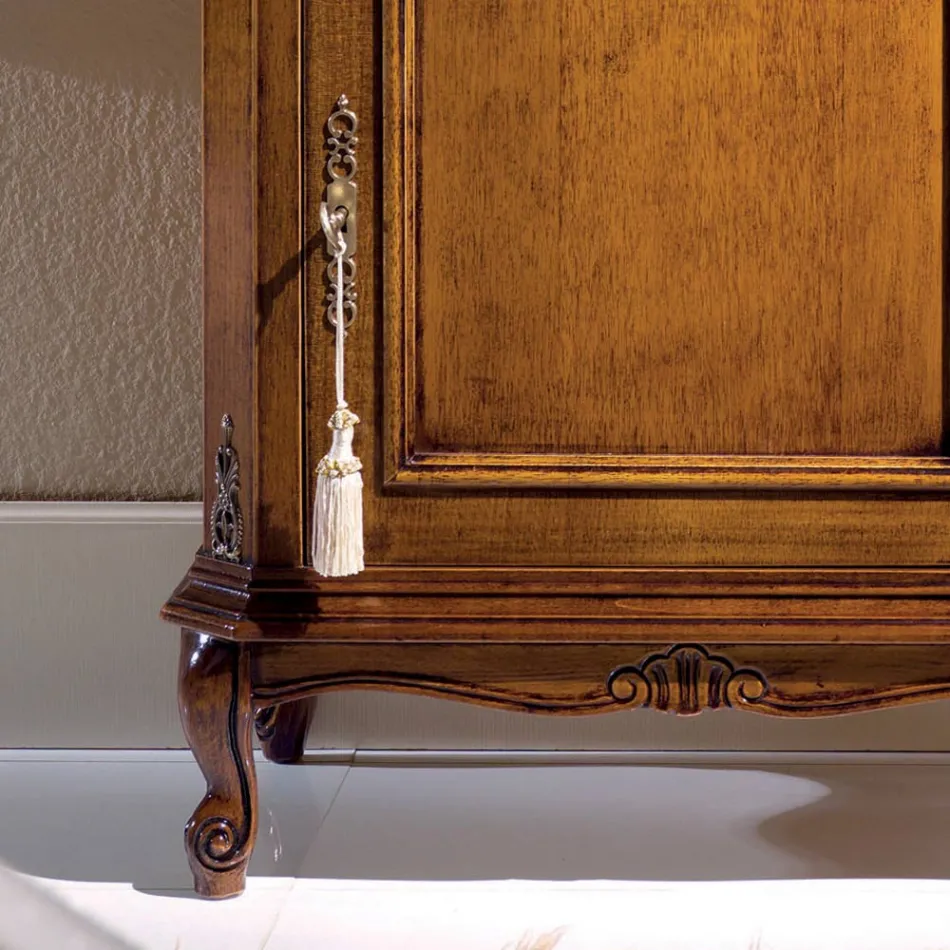 Classic Wooden Phone Holder with Door Made in Italy - Richard Viadurini