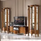 TV Cabinet with 2 Doors and Wooden Drawer Made in Italy - Caligola Viadurini