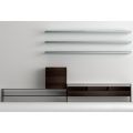 TV stand with 3 shelves and hinged container Made in Italy - Ronan