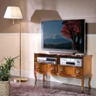 Wooden Tv Stand 2 Drawers Classic Style Made in Italy - Prince Viadurini