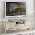 Wooden TV Cabinet with Classic Style Legs Made in Italy - Chantilly