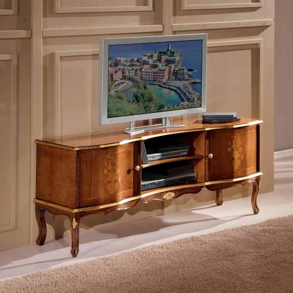 Classic Style Walnut Tv Stand Made in Italy - Prince Viadurini