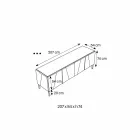 Living Room Sideboard in Matt Black Wood and Mirror Glass Top Liscio - Senese Viadurini