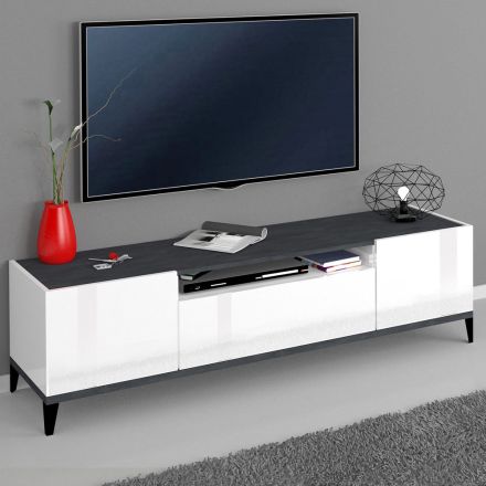 Mobile TV in Melamine 2 Rooms and 1 Drawer Made in Italy - Florentino Viadurini