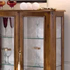 Living Room Display Cabinet in Bassano Walnut Wood Made in Italy - Ronald Viadurini