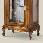 Living Room Display Cabinet in Bassano Walnut Wood Made in Italy - Ronald Viadurini