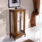 Living Room Display Cabinet in Bassano Walnut Wood Made in Italy - Ronald Viadurini