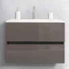 Suspended Bathroom Furniture in Mdf Lacquered Made in Italy - Becky Viadurini
