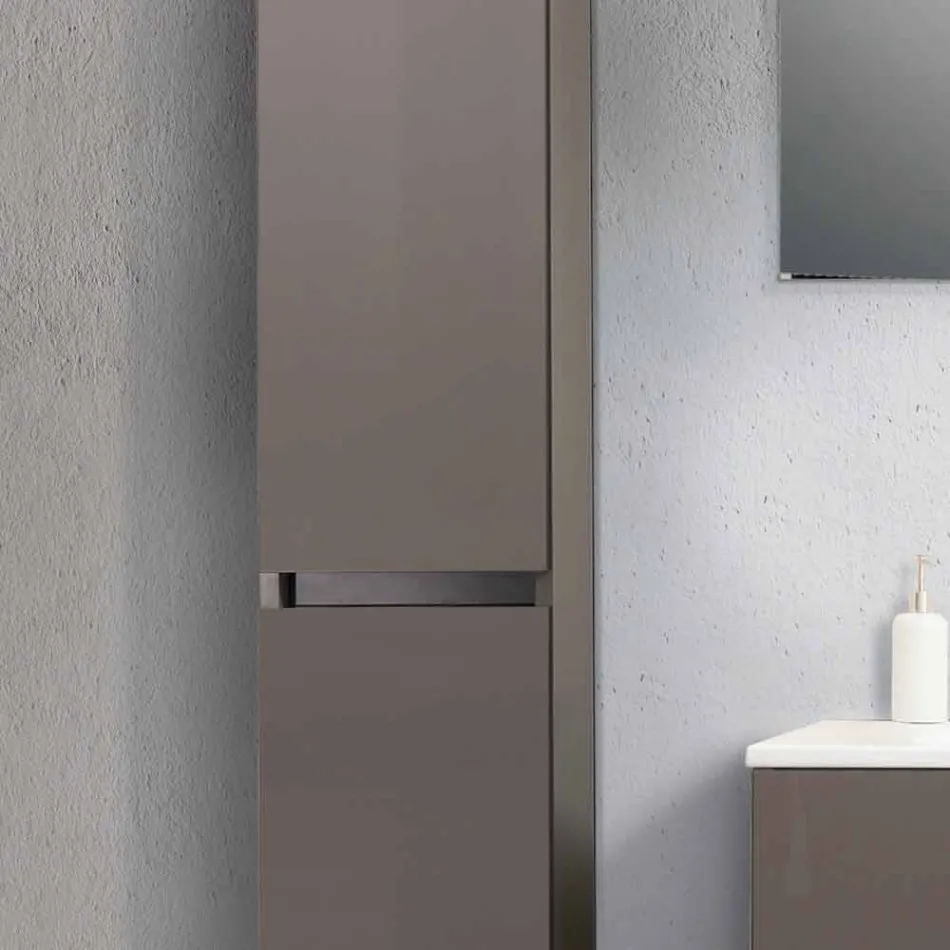 Suspended Bathroom Furniture in Mdf Lacquered Made in Italy - Becky Viadurini