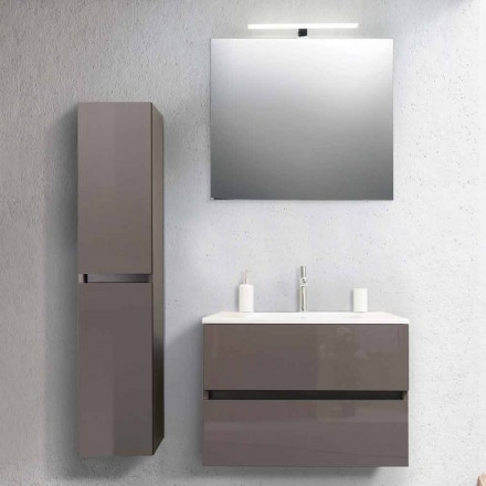 Suspended Bathroom Furniture in Mdf Lacquered Made in Italy - Becky Viadurini