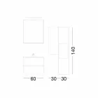 Suspended Design Bathroom Furniture in Melamine Walnut - Becky Viadurini