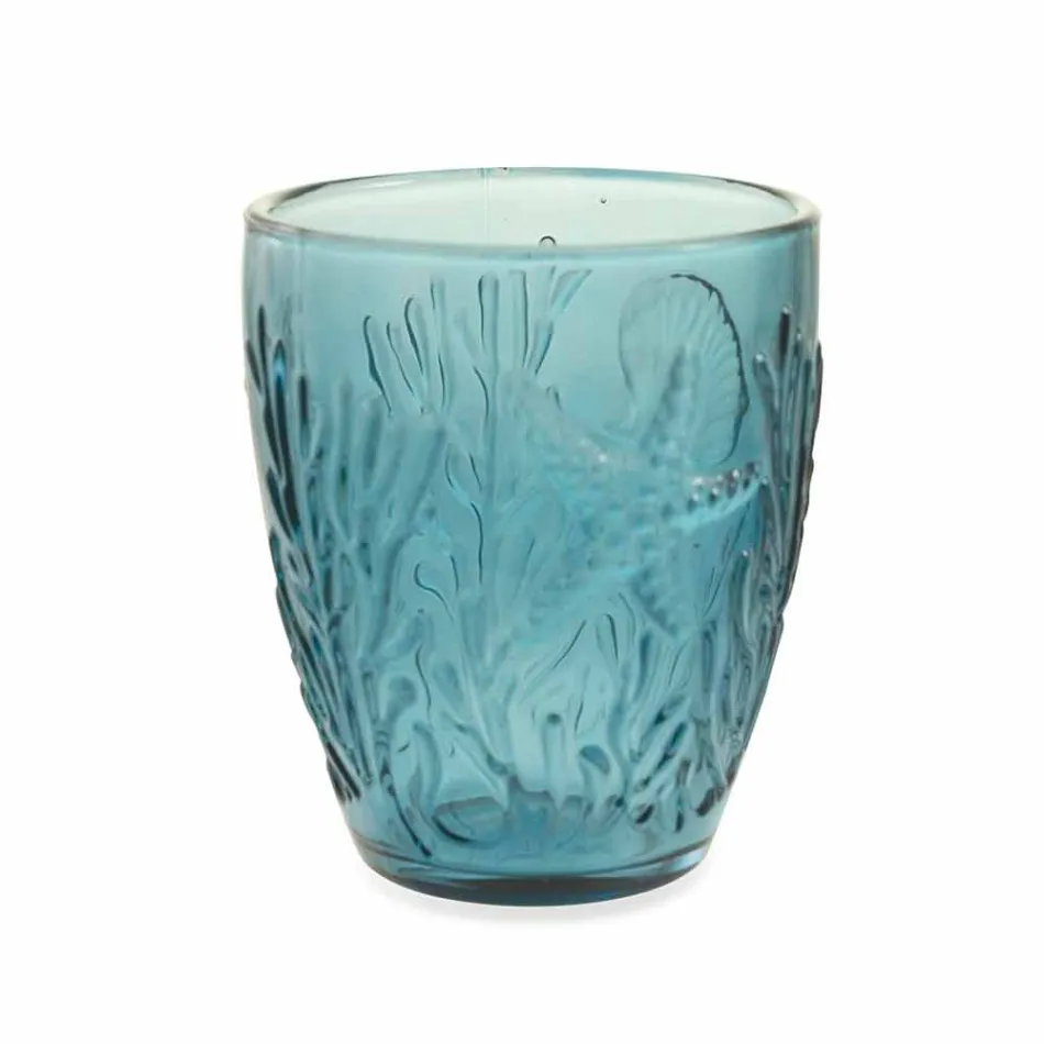 Modern Blue Colored Glasses 6 Pieces Water Service - Mazara Viadurini