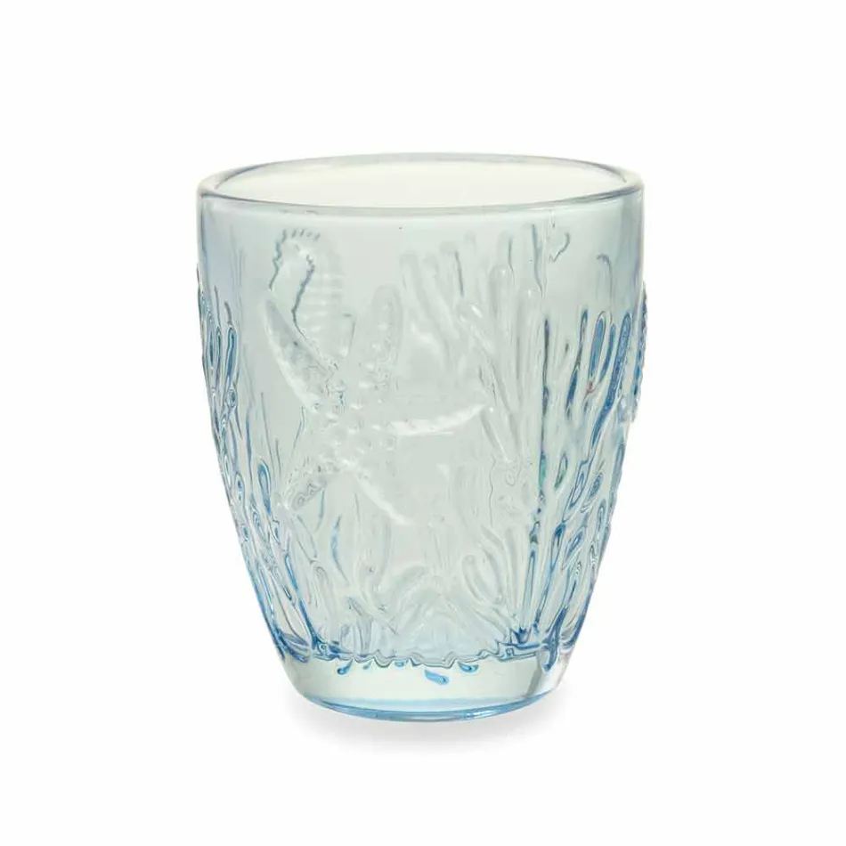 Modern Blue Colored Glasses 6 Pieces Water Service - Mazara Viadurini