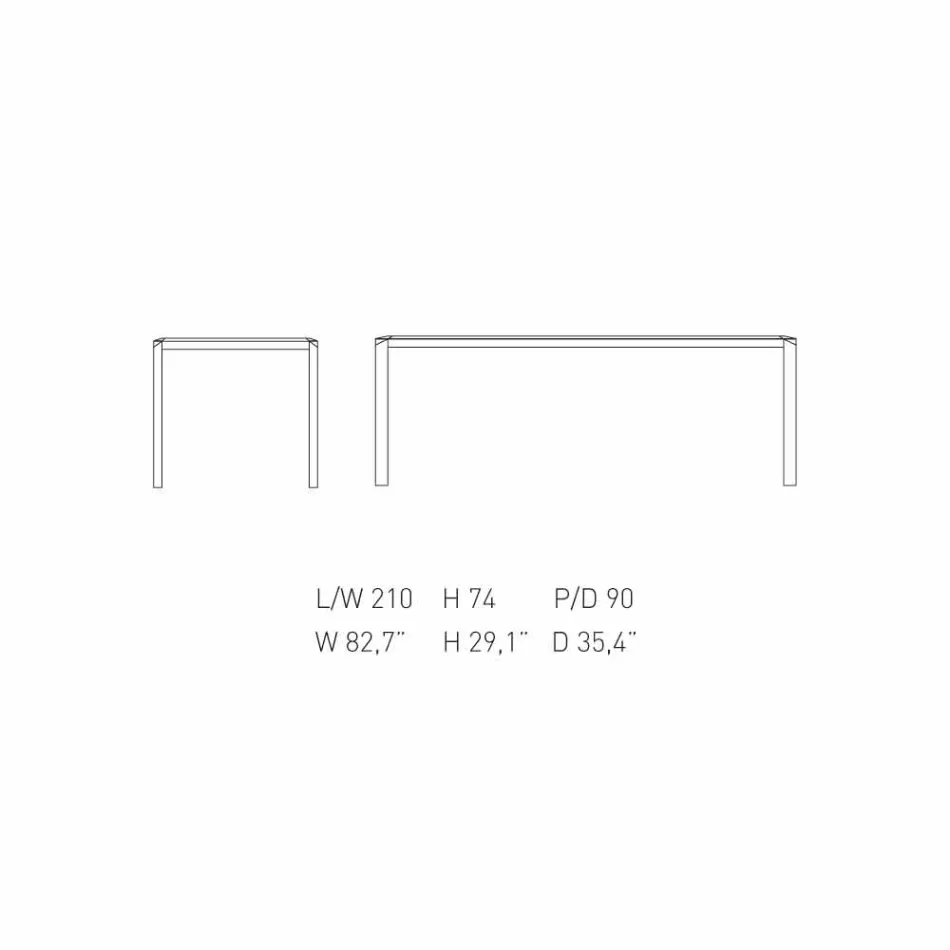 My Home Bebop design table white marble H74xL210cm made in Italy Viadurini