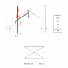 Garden Arm Umbrella in White or Anthracite Aluminum 300x400 cm - Lapillo Viadurini