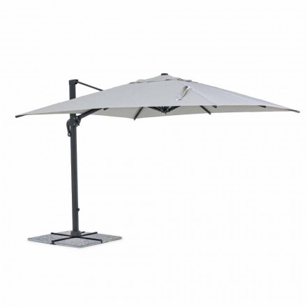 3x3 Outdoor Umbrella with Light Gray Cloth and Anthracite Structure - Dalton Viadurini